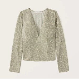 Abercrombie & Fitch Olive Floral Blouse